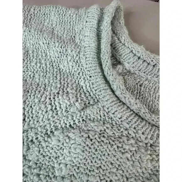 LL Bean Mint Green Cozy Knit Crewneck Sweater Womens Plus 2X Coastal Laggenlook - Picture 6 of 9